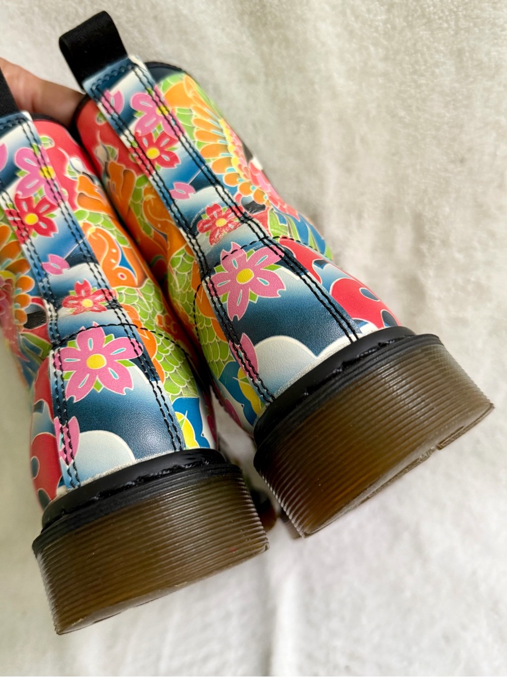 Dr. Martens 1460W Psych Tattoo Leather Strap Pascal‎ Combat Boots Women’s Size 9 - Picture 10 of 15